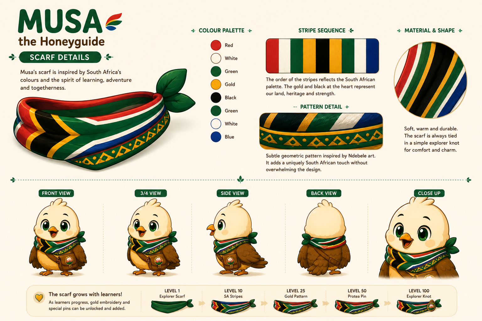 South African inspired scarf trim